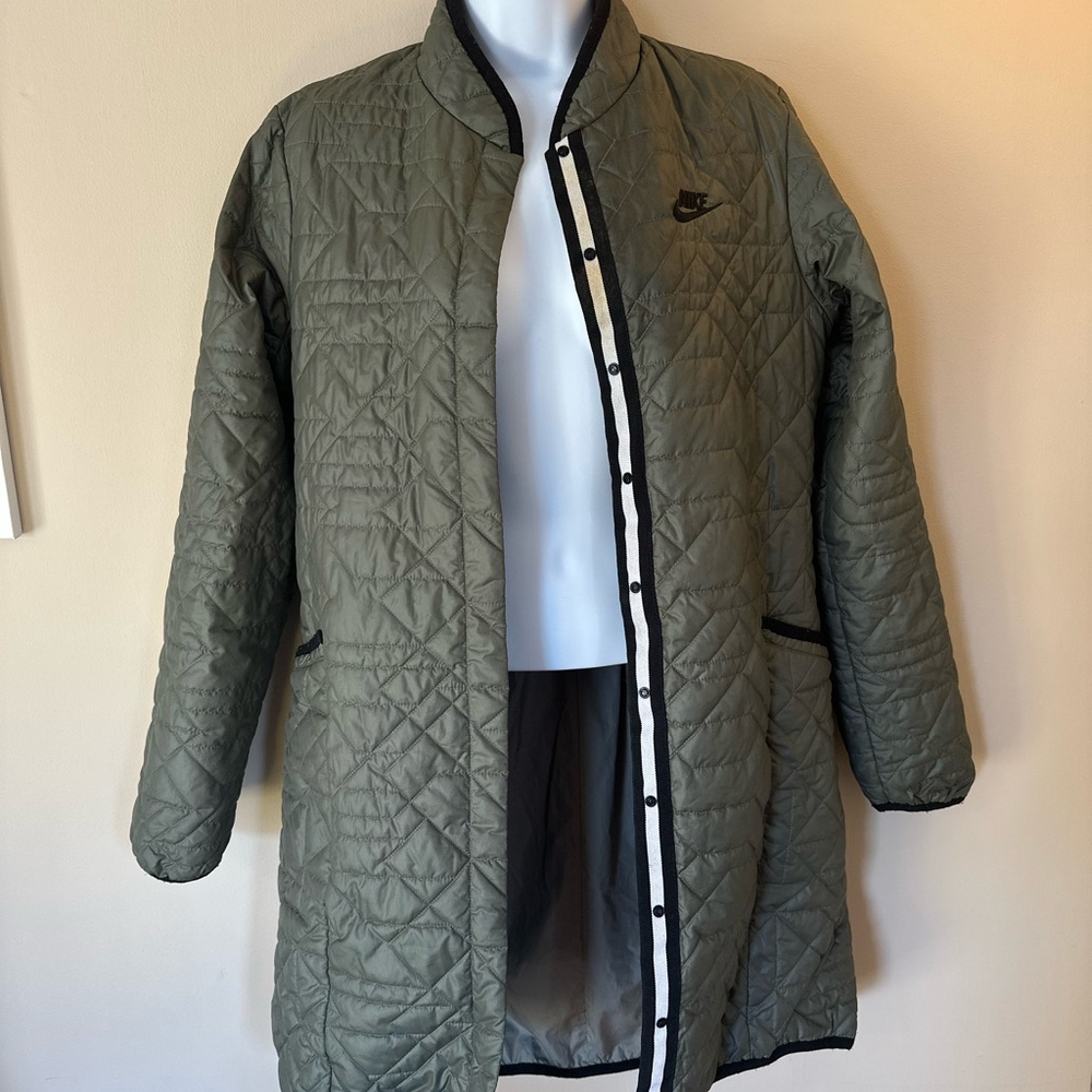 Nike Women's Olive Quilted Puffer Coat
